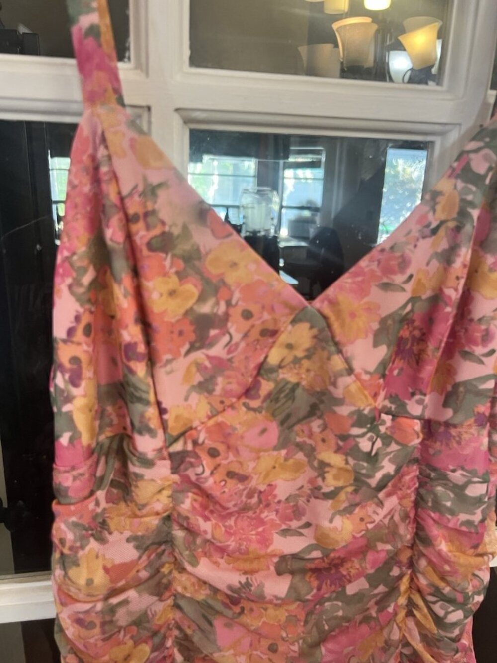 Vintage Y2K Floral Mesh Overlay Dress Pink Fairy pinup size XL Wild Fable. Q - Picture 6 of 8